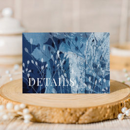 Rustic Blue & White Botancial Wedding Details  Tilläggskort