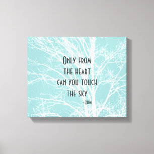 Rustic Blue White Träd Grenar Canvastryck
