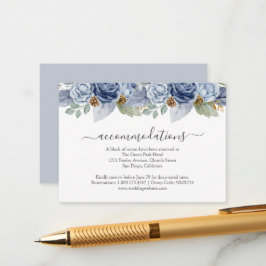 Rustic Blue Winter Blommigt Bröllop Tilläggskort