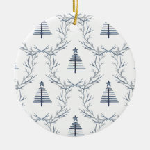 Rustic Blue Winter-skogen Nordic Scandi-jul