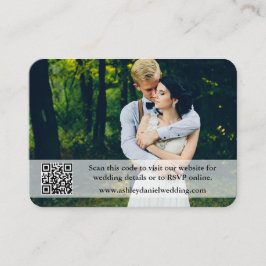 Rustic Blue Wood Bröllop webbplats QR Overlay Phot Tilläggskort