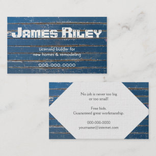 Rustic Blue Wood Grain Visitkort