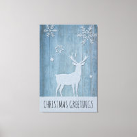 Rustic Blue Wood Reindeer Land jul