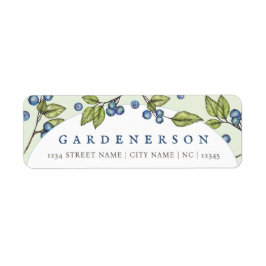 Rustic Bluebär Watercolor Label Returadress Etikett