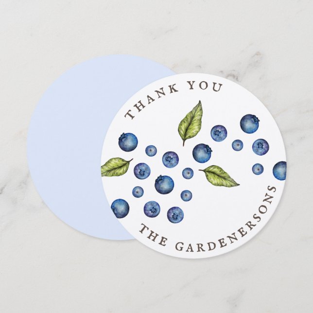 Rustic Blueberry Tack  Inbjudningar (Fram/baksida)