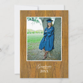 Rustic Board College Graduation Announcement Kort
