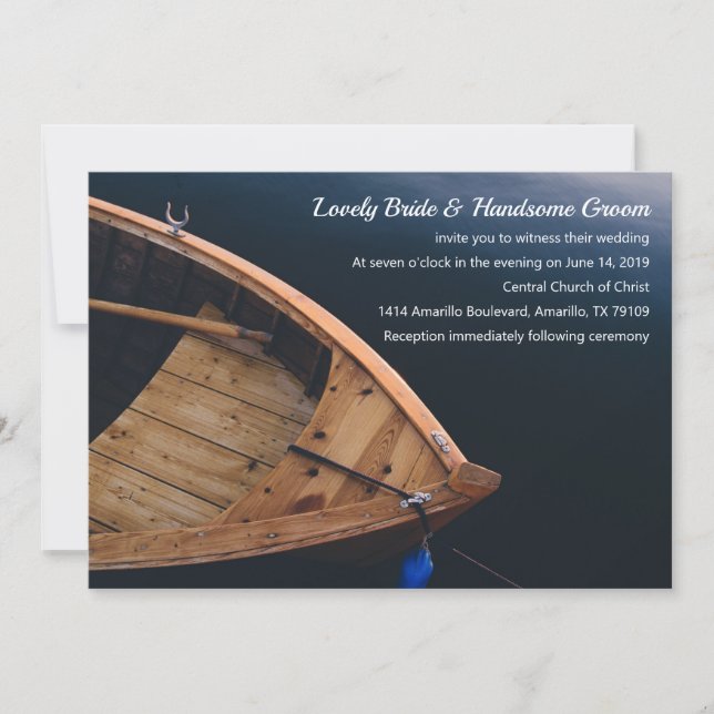 Rustic Boat Wedding-inbjudan Inbjudningar (Framsida)