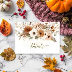 Rustic Bohemian Autumn Blommigt Bröllop   Tilläggskort