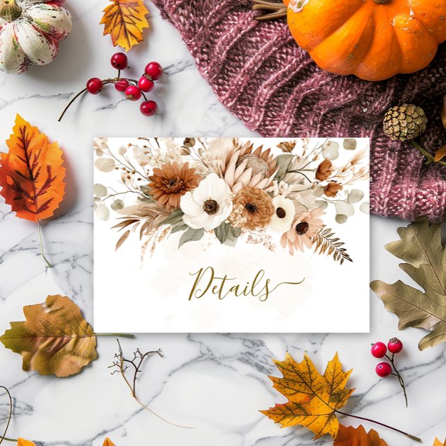 Rustic Bohemian Autumn Blommigt Bröllop | Tilläggskort (Skapare uppladdad)