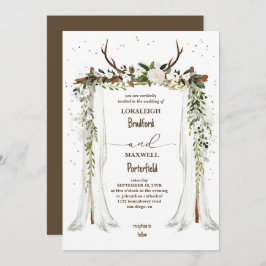 Rustic bohemian | Boho Canopy Bröllop Inbjudningar
