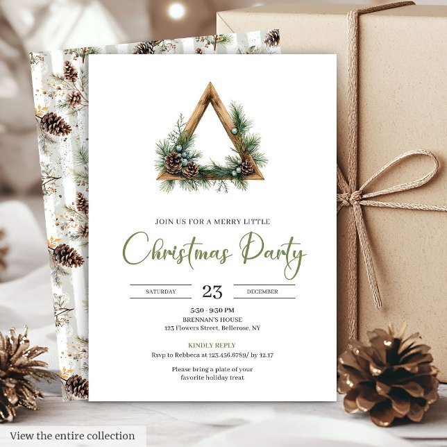 Rustic Bohemian Botanical Holiday Party Invitation Inbjudningar (Rustic Bohemian Botanical Holiday Party Invitation

)