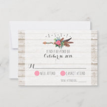 Rustic Bohemian Feathers Arrow Bröllop OSA