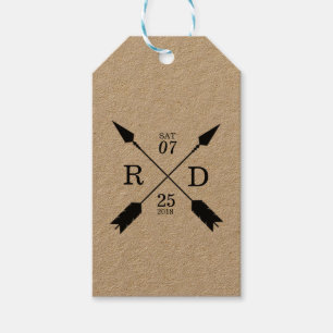 Rustic & Bohemian Korsad pil PERSONLIGT BRÖLLP Presentetikett
