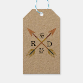 Rustic & Bohemian | Korsad pil | PERSONLIGT BRÖLLP Presentetikett