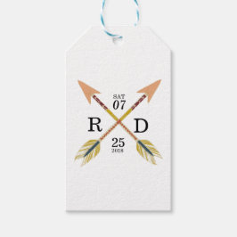 Rustic & Bohemian | Korsad pil | PERSONLIGT BRÖLLP Presentetikett