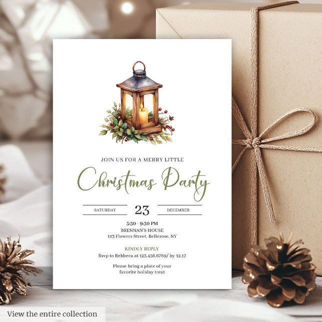 Rustic Bohemian Neutral Pine Wreath Christmas Card Inbjudningar (Rustic Bohemian Neutral Pine Wreath Christmas Invite)