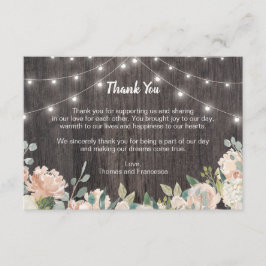 Rustic Bohemian String Ljus Blommigt Tack Kort