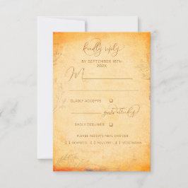 Rustic Bohemian Tuscany Hösten QR Bröllop OSA Kort