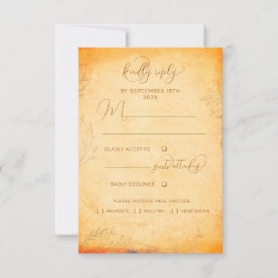 Rustic Bohemian Tuscany Hösten QR Bröllop OSA Kort