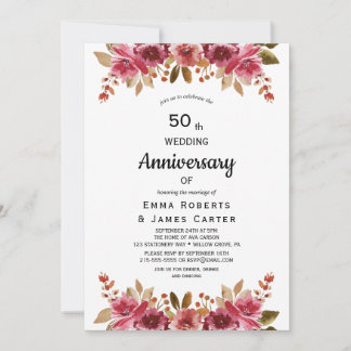 Rustic Boho 50-årsjubileum - inbjudan