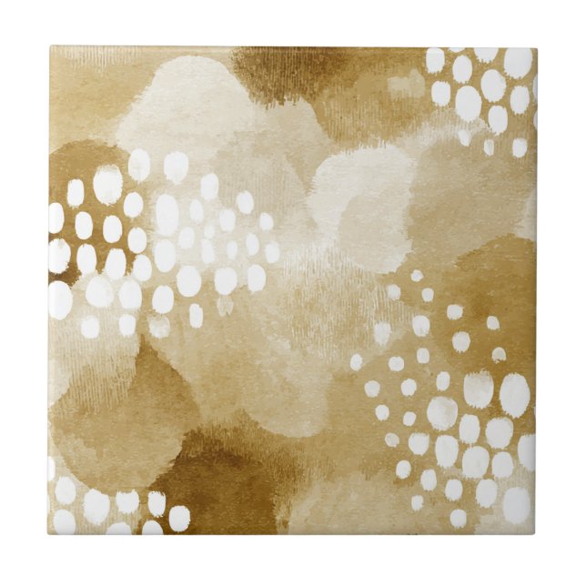 Rustic Boho Abstrakt Textured Mönster-Earthy Tone Kakelplatta (Framsidan)