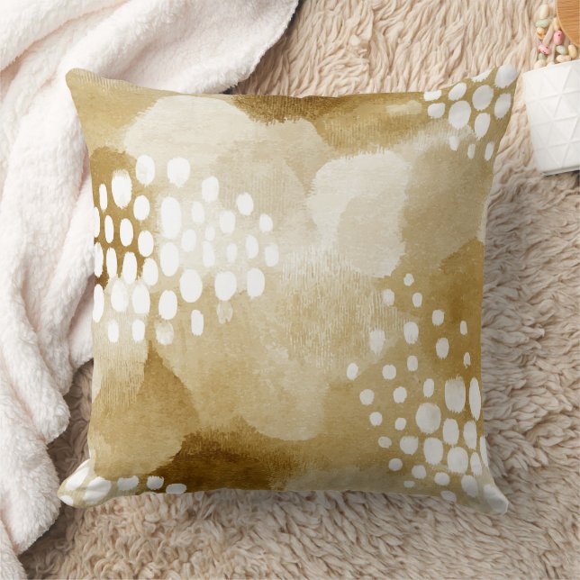 Rustic Boho Abstrakt Textured Mönster-Earthy Tone Kudde (Filt)
