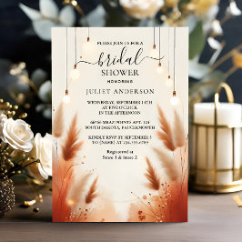 Rustic Boho Autumn Ombre Brown Möhippa Inbjudningar