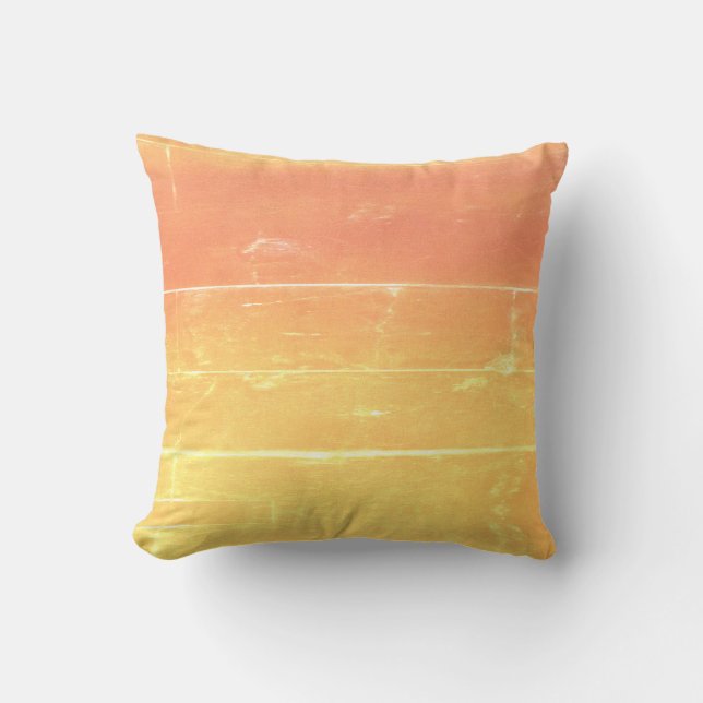 Rustic Boho Avslappnad Sommar Gult Peach Mönster Kudde (Framsida)