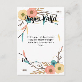 Rustic Boho Baby Shower Diaper Raffle Tilläggskort