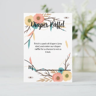 Rustic Boho Baby Shower Diaper Raffle Tilläggskort