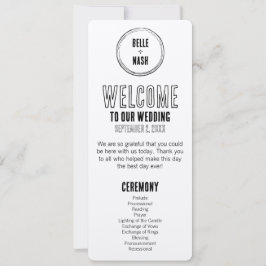 Rustic Boho Barn Bröllopsprogram med Photo