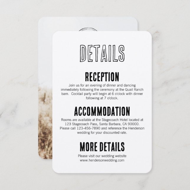 Rustic Boho Barn-invigningskort Tilläggskort (Fram/baksida)