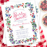 Rustic Boho Berry 21:a födelsedagsbudgetinbjudan<br><div class="desc">Precis i tid till sommaren 2024, vår helt nya sommar Berry Bliss-samling. Röd, vit och blå patriotism möter rustik Boho-Chic. Jordgubbar, hallon och blåbär på vit bakgrund skapar en patriotisk vibe i detta botaniska ram. Berry Sweet är skrivet i ett lekfullt skript som avslappnad rött som matchar födelsedagstjuvens namn. Återstoden...</div>