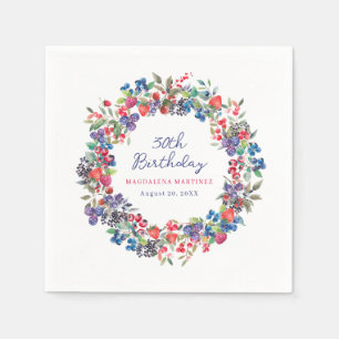 Rustic Boho Berry Summer 30års födelsedag Pappersservett