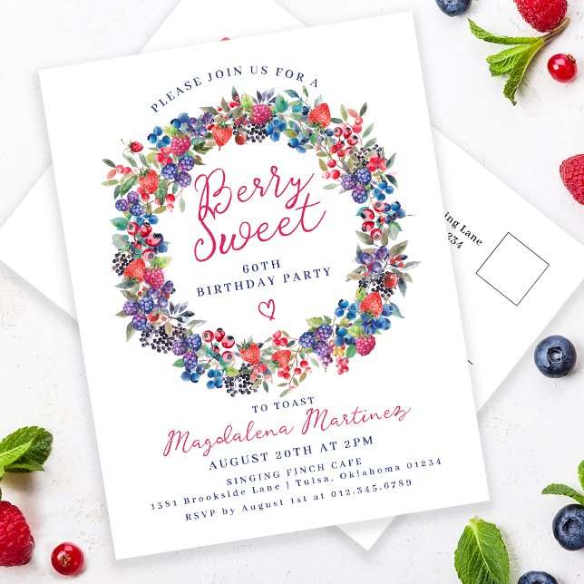 Rustic Boho Berry Sweet Summer 60:e inbjudan (Skapare uppladdad)