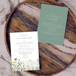 Rustic Boho Blommigt alla i ett Bröllop Inbjudningar