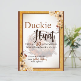 Rustic Boho Blommigt Baby Shower Anka Hunt Game