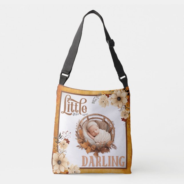 Rustic Boho Blommigt Baby Shower Axelväska (Framsida)