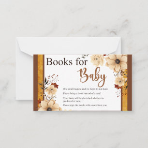 Rustic Boho Blommigt Baby Shower Bokar för Baby Anteckningskort