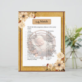 Rustic Boho Blommigt Baby Shower Candy Match Game