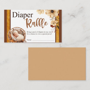 Rustic Boho Blommigt Baby Shower Diaper Raffle Car Anteckningskort