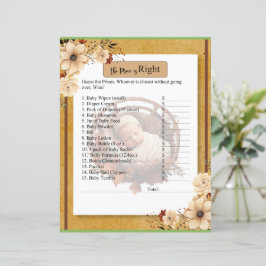 Rustic Boho Blommigt Baby Shower Pris är Högernas