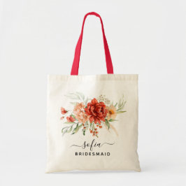 Rustic Boho Blommigt Bridesmaid Bröllop Tote Tygkasse