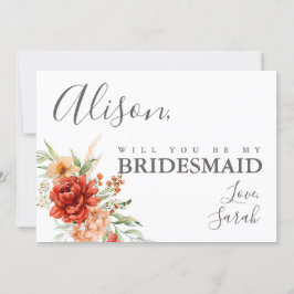 Rustic Boho Blommigt Bridesmaid Frieri kort