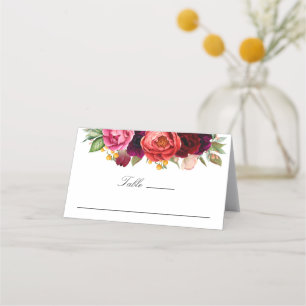 Rustic Boho Blommigt Bröllop eller Event Placeringskort