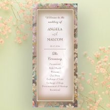 Rustic Boho Blommigt Bröllop Flat Program