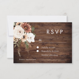 Rustic Boho Blommigt Bröllop OSA Kort