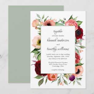 Rustic Boho Blommigt Charm Bröllop Inbjudningar
