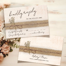 Rustic Boho Blommigt Eco Wood Wildblomma Bröllop OSA Kort