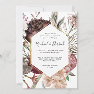Rustic Boho Blommigt Fantasy Bröllop Inbjudningar
